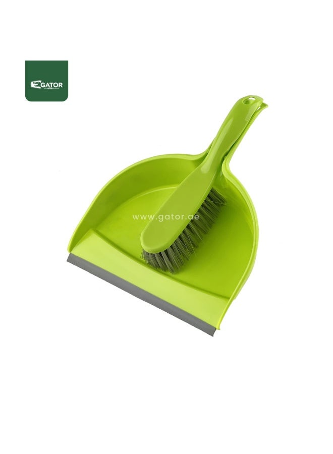 Handheld Short Handle Dustpan & Brush 2-in-1 | Durable Construction | Multi-Purpose Cleaning & Sweeping | Perfect for All Surfaces | Green